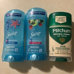 NWT Secret and Mitchum gel deodorants